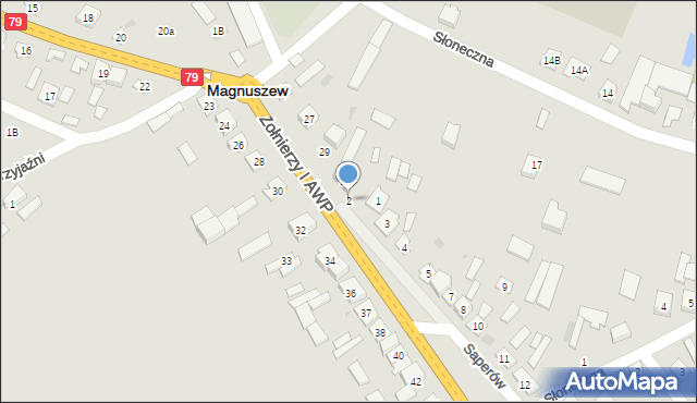 Magnuszew, Saperów, 2, mapa Magnuszew