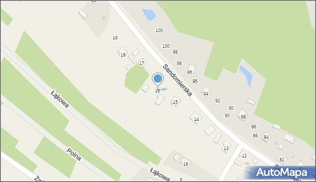 Majdan Królewski, Sandomierska, 16, mapa Majdan Królewski