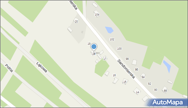 Majdan Królewski, Sandomierska, 18, mapa Majdan Królewski