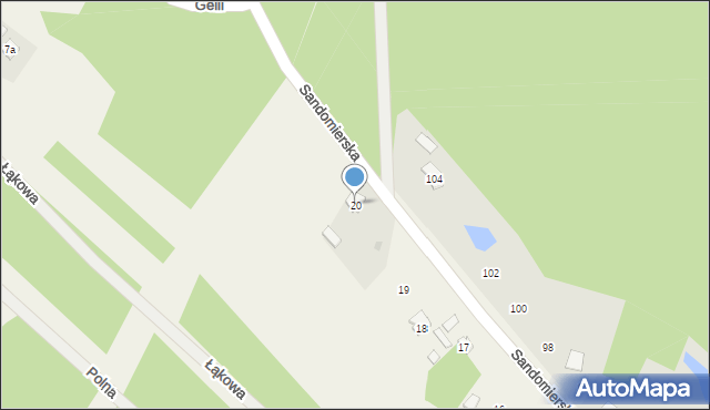 Majdan Królewski, Sandomierska, 20, mapa Majdan Królewski