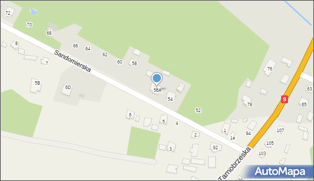 Majdan Królewski, Sandomierska, 56A, mapa Majdan Królewski