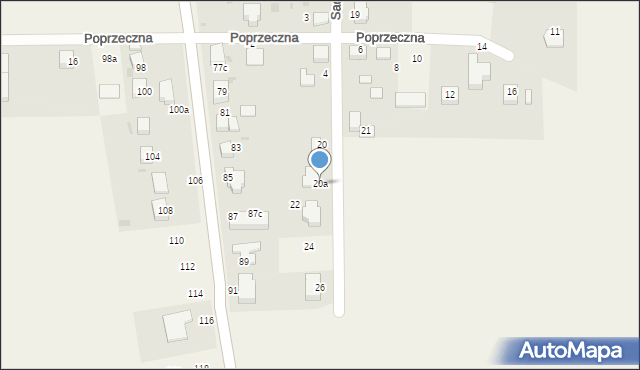 Malczyce, Sadowa, 20a, mapa Malczyce