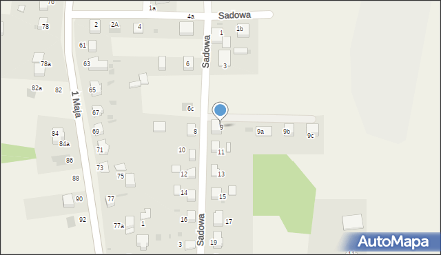 Malczyce, Sadowa, 9, mapa Malczyce