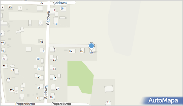 Malczyce, Sadowa, 9c, mapa Malczyce