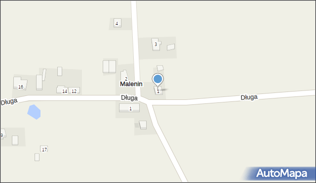 Malenin, Sadowa, 1, mapa Malenin