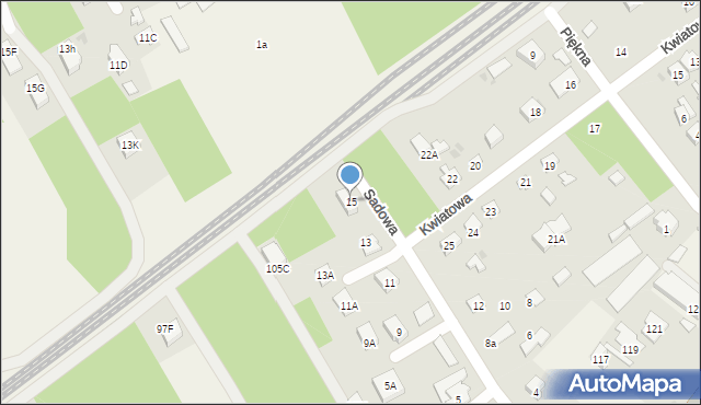 Michałów-Reginów, Sadowa, 15, mapa Michałów-Reginów