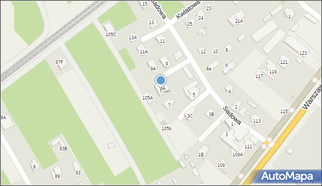 Michałów-Reginów, Sadowa, 7A, mapa Michałów-Reginów