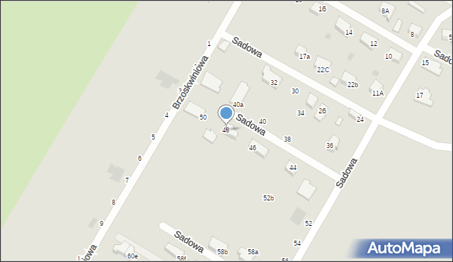 Międzychód, Sadowa, 48, mapa Międzychód