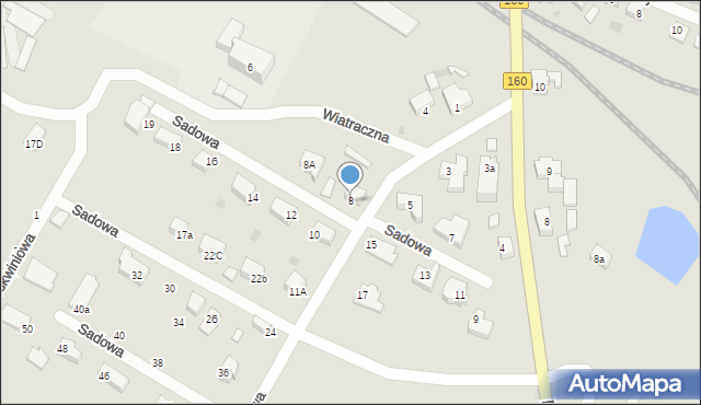 Międzychód, Sadowa, 8, mapa Międzychód