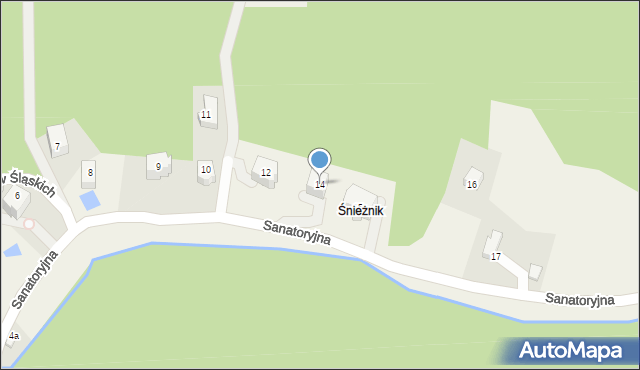 Międzygórze, Sanatoryjna, 14, mapa Międzygórze