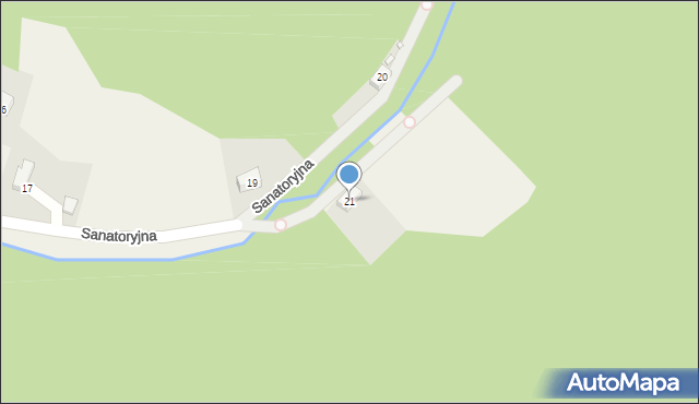 Międzygórze, Sanatoryjna, 21, mapa Międzygórze