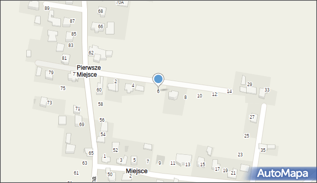 Miejsce, Sadowa, 6, mapa Miejsce