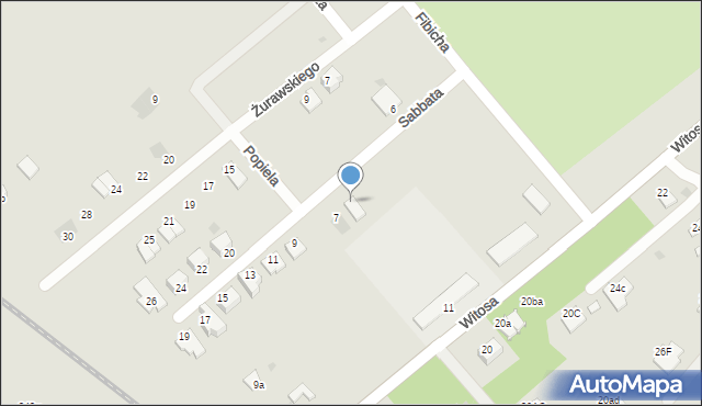 Mielec, Sabbata, 7a, mapa Mielca