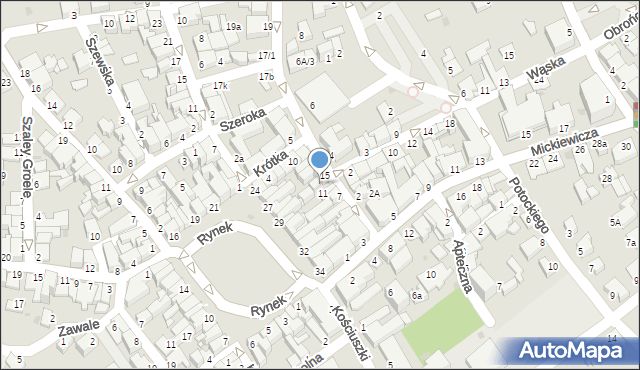 Mielec, Sandomierska, 15a, mapa Mielca