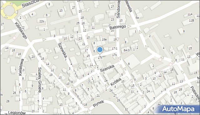 Mielec, Sandomierska, 17k, mapa Mielca