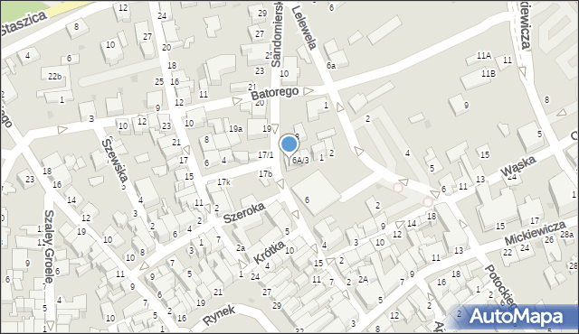 Mielec, Sandomierska, 6a/2, mapa Mielca