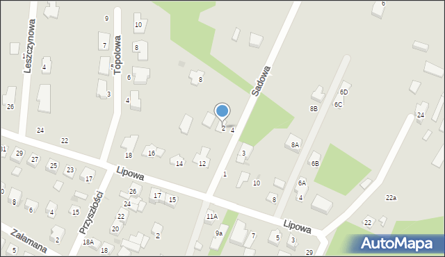 Milanówek, Sadowa, 2, mapa Milanówek