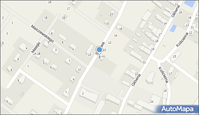 Miłoszyce, Sadowa, 8, mapa Miłoszyce