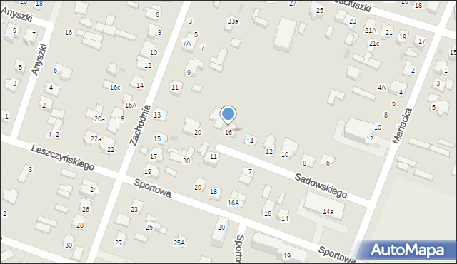 Mława, Sadowskiego Zdzisława, 16, mapa Mława