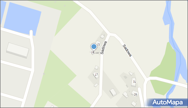 Mokry Dwór, Sadowa, 19a, mapa Mokry Dwór