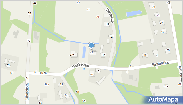 Mokrzyska, Sąsiedzka, 42, mapa Mokrzyska