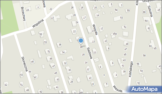 Mrozy, Sadowa, 18, mapa Mrozy