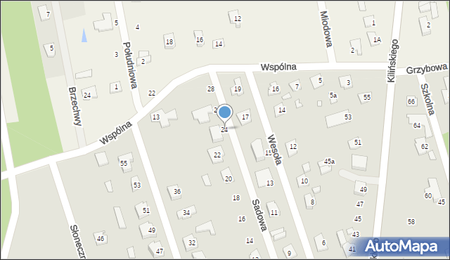 Mrozy, Sadowa, 24, mapa Mrozy