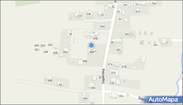 Murzasichle, Sądelska, 86A, mapa Murzasichle