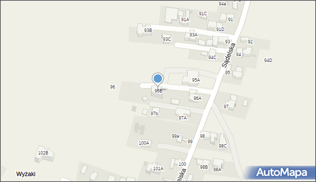 Murzasichle, Sądelska, 96B, mapa Murzasichle