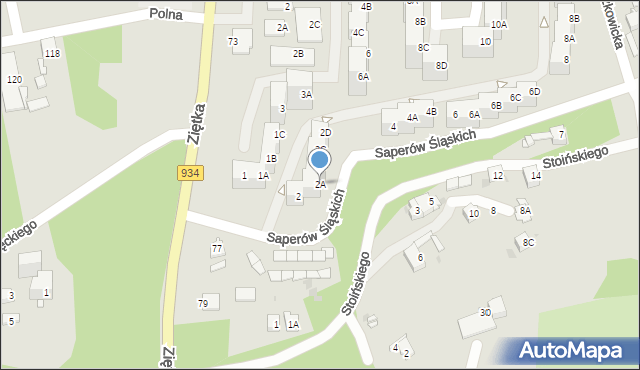 Mysłowice, Saperów Śląskich, 2A, mapa Mysłowice