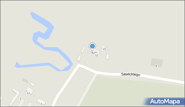 Myszyniec, Sawickiego Klemensa, ks., 14, mapa Myszyniec