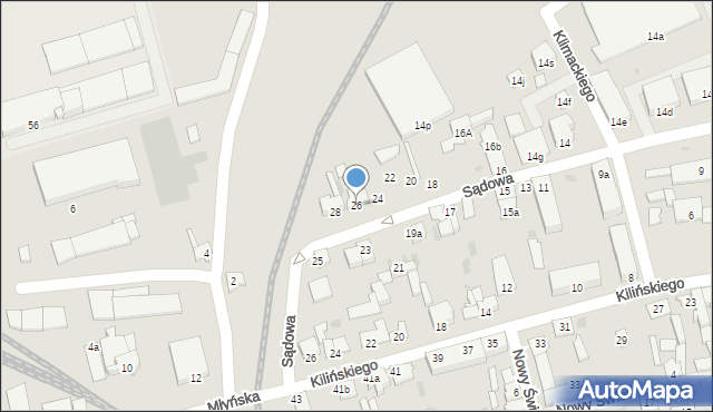 Nakło nad Notecią, Sądowa, 26, mapa Nakło nad Notecią