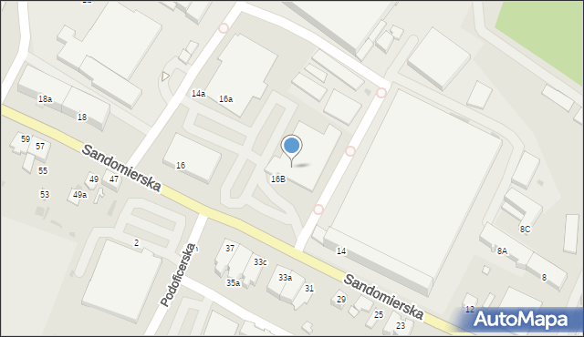 Nisko, Sandomierska, 16B, mapa Nisko