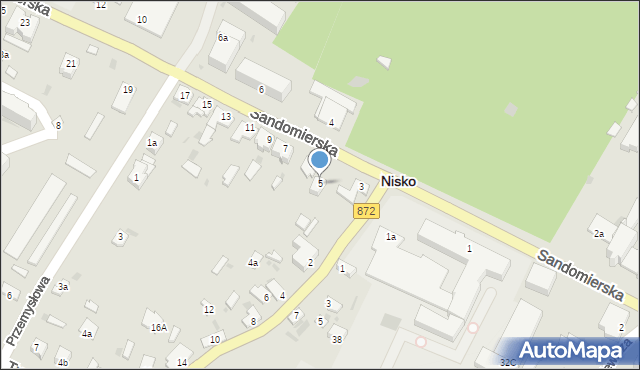 Nisko, Sandomierska, 5, mapa Nisko