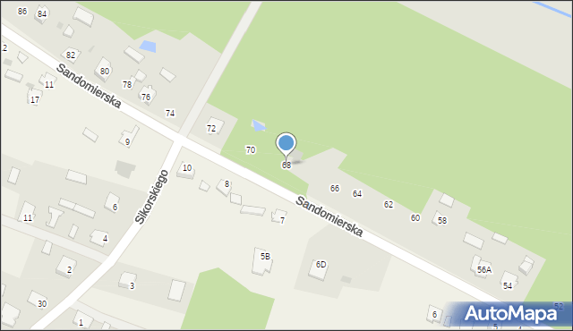 Nowa Dęba, Sandomierska, 68, mapa Nowa Dęba