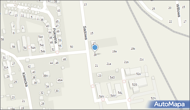 Nowa Iwiczna, Sadowa, 19, mapa Nowa Iwiczna