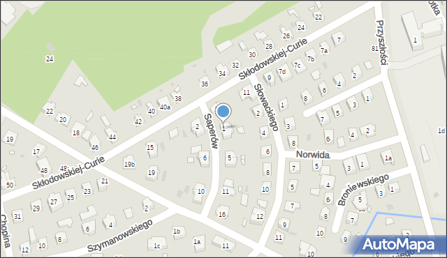 Nowa Sól, Saperów, 1, mapa Nowa Sól