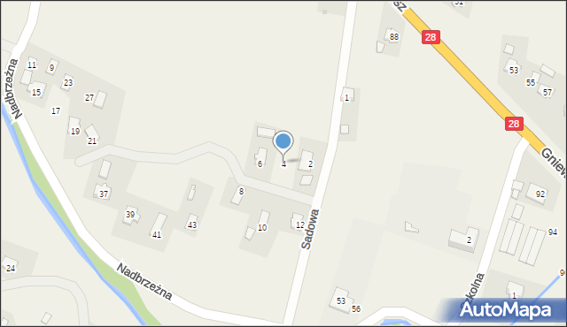 Nowosielce, Sadowa, 4, mapa Nowosielce