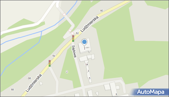 Nowy Targ, Sądowa, 1, mapa Nowego Targu