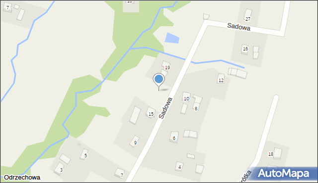 Odrzechowa, Sadowa, 17, mapa Odrzechowa