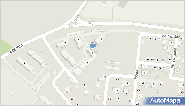 Oleszyce, Sapiehy Józefa, 4, mapa Oleszyce