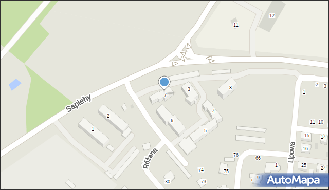 Oleszyce, Sapiehy Józefa, 7, mapa Oleszyce