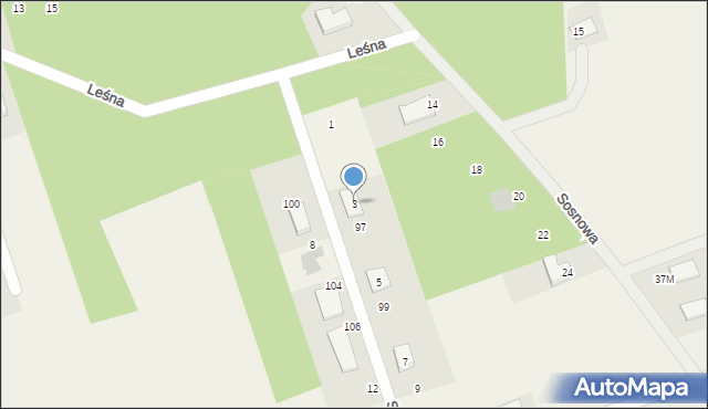Oliszki, Sąsiedzka, 3, mapa Oliszki