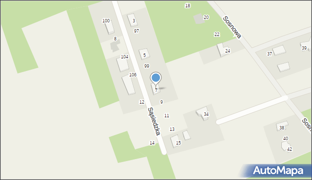 Oliszki, Sąsiedzka, 7, mapa Oliszki