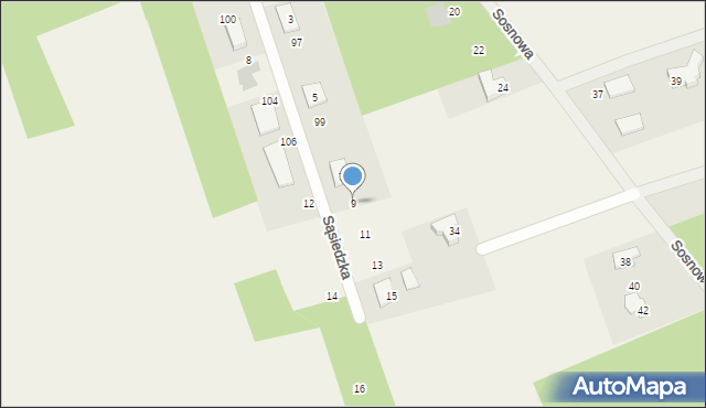 Oliszki, Sąsiedzka, 9, mapa Oliszki