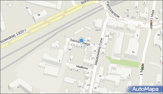 Olsztyn, Sarnowskiego Franciszka, 2, mapa Olsztyna