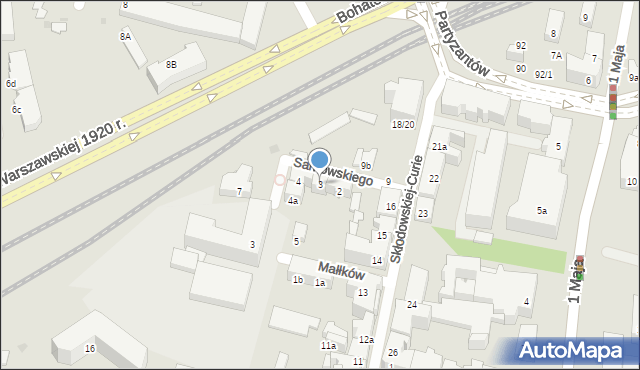 Olsztyn, Sarnowskiego Franciszka, 3, mapa Olsztyna