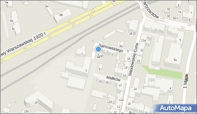 Olsztyn, Sarnowskiego Franciszka, 4a, mapa Olsztyna