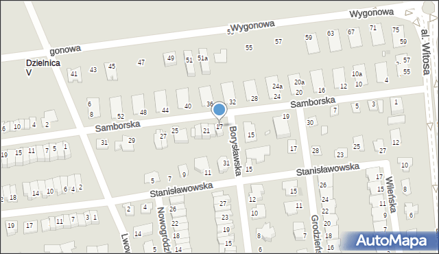 Opole, Samborska, 17, mapa Opola