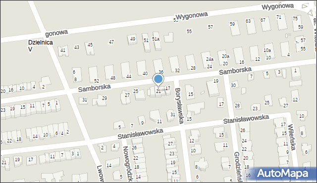 Opole, Samborska, 21, mapa Opola